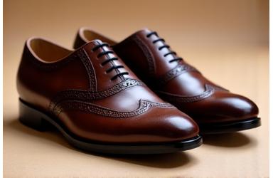 Classic brown leather brogue shoes