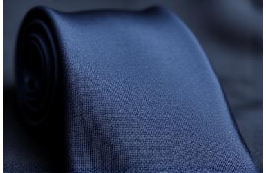 Elegant navy blue silk tie with subtle pattern
